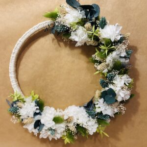 Couronne florale macramé - Opale
