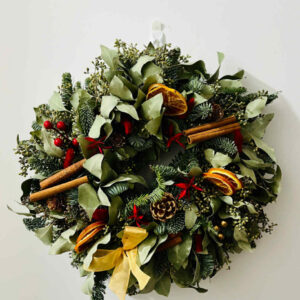 Couronne de Noël en Fleurs Séchées