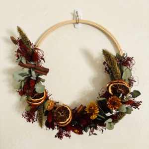 Couronne en Bois — Orange Séchée & Cannelle